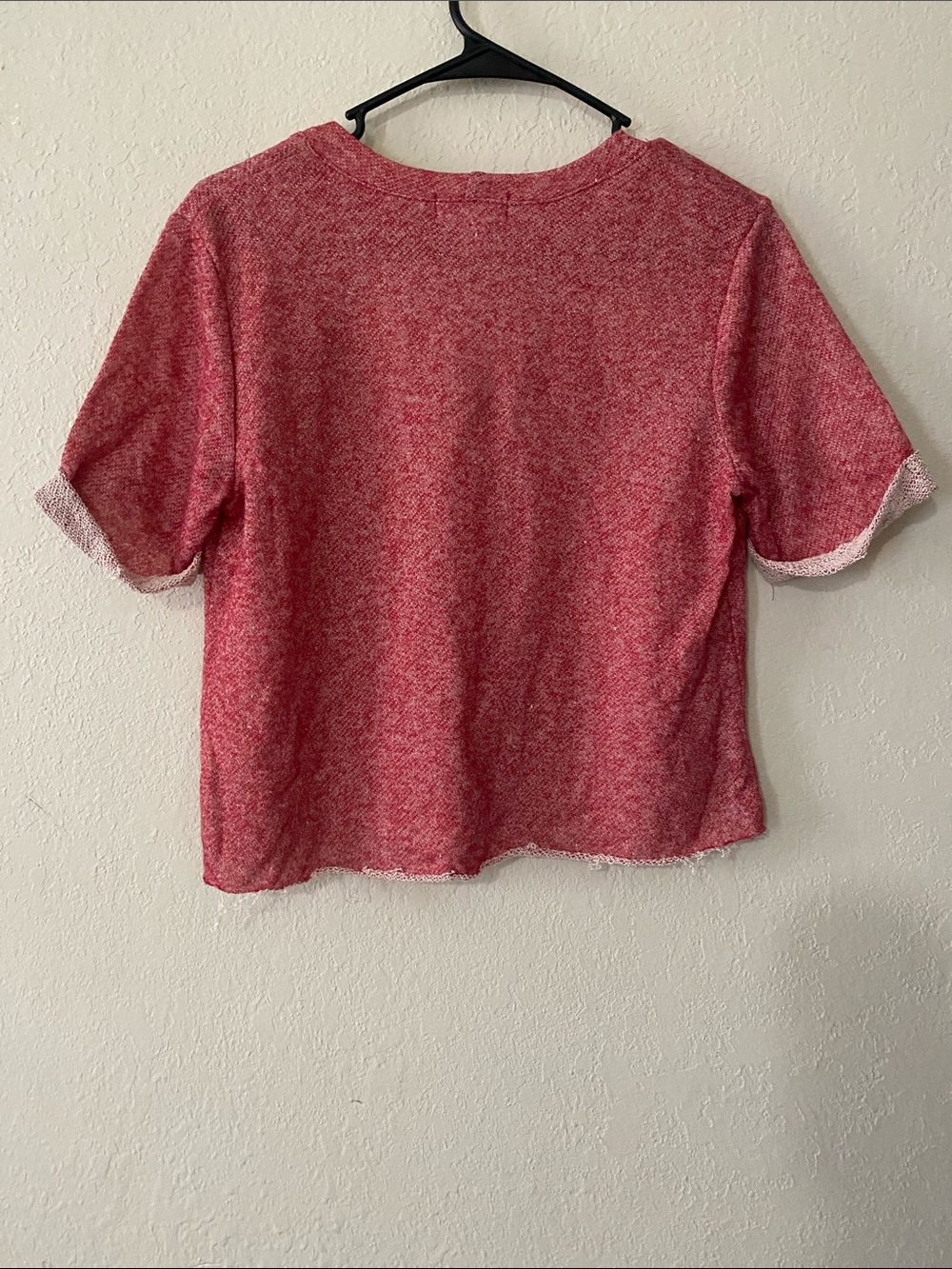 Women's Red Short-Sleeve Cutout Crop Top - Picture 8 of 10